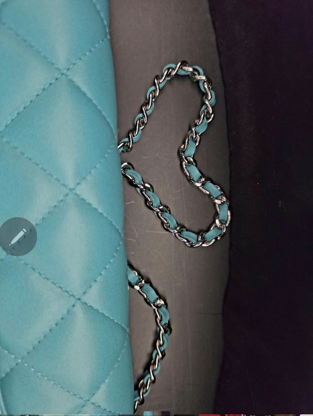 Chanel Medium Lambskin Clutch on Chain Tiffant Blue, Entrupy Authenticated - Picture 3 of 12